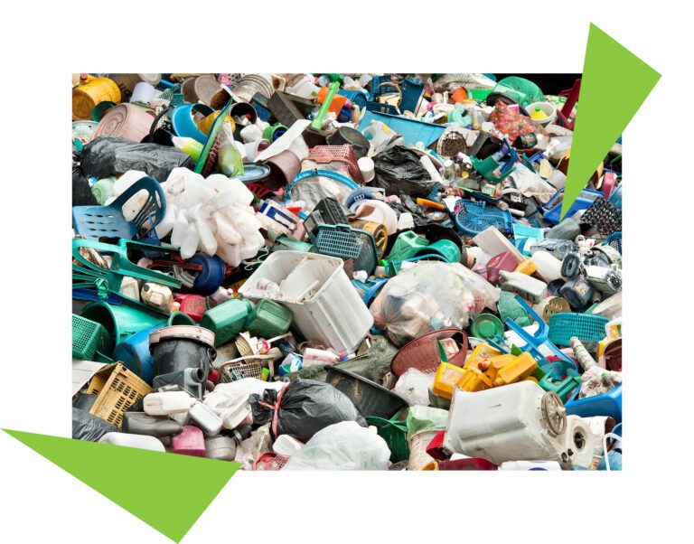Colorful plastic waste